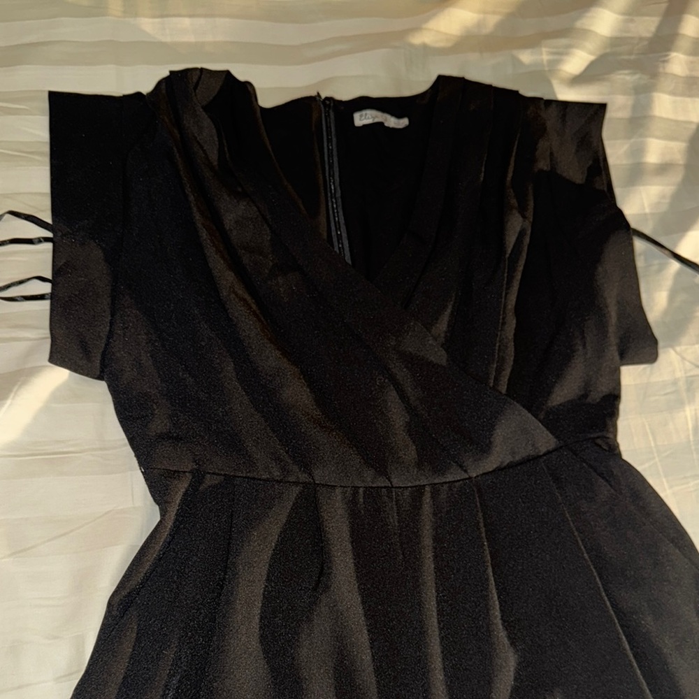 Eliza J Black Sleeveless V-Neck Sheath Dress Cocktail